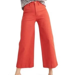 Madewell Emmett Wide Leg Crop pants Size 25 High Waist J8985 Americana red